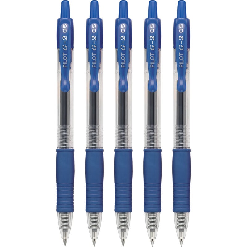 Pilot, G2 Premium Gel Roller Pens, Extra Fine Point 0.5 mm, Pack of 5, Blue - Image 3